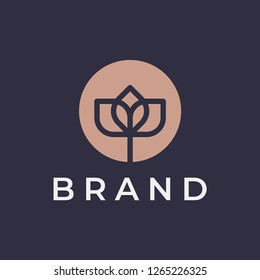 Elegant flower logo icon. Universal flower design.