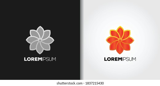 elegant flower logo set idea template vector