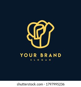 elegant flower logo simple with shape for your business or company