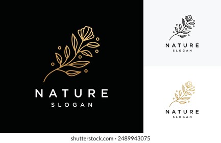 Elegant flower logo vector inspiration. hand drawn wedding invitation bouquet decoration. Botanical rustic trendy greenery	