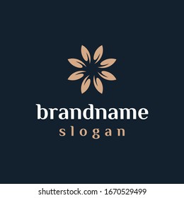 elegant flower modern logo design vector