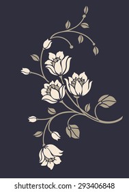 Elegant flower motif design,Vector illustration.luxury style.