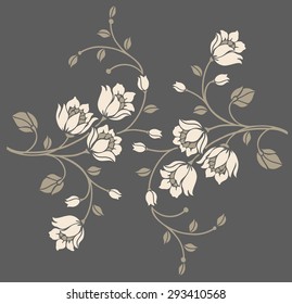 Elegant Flower Motif Design,Vector Illustration.luxury Style.