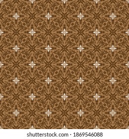 Elegant flower motifs design on Jogja batik with good dark brown color concept.
