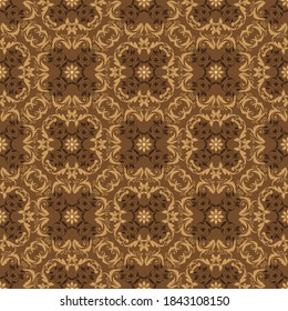 Elegant flower motifs on typical Jember batik with modern golden brown color design.