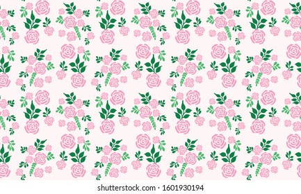 Elegant flower pattern Background for valentine, with beautiful and seamless pink rose flower design.