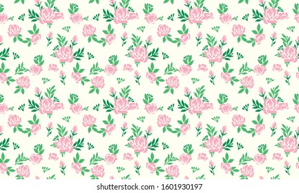 Elegant flower pattern Background for valentine, with beautiful and seamless pink rose flower design.