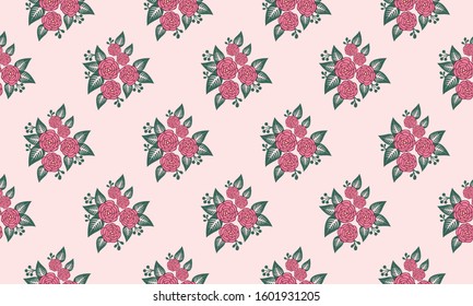 Elegant flower pattern background for valentine, with beautiful pink rose flower design.