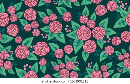 Elegant flower pattern background for valentine, with beautiful pink rose flower design.