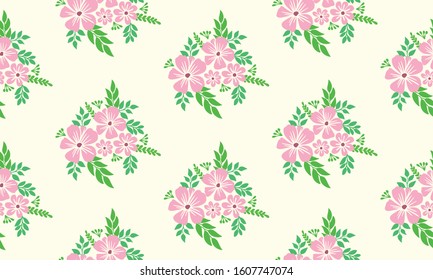 Elegant flower pattern Background for valentine, with unique and seamless pink rose flower design.