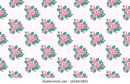 Elegant flower pattern Background for valentine, with seamless of pink rose flower design.