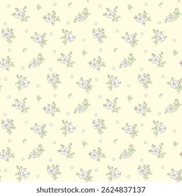 Elegante padrão de flores, padrão floral sujo sem emenda. Pequena flor sobre fundo claro. Padrão de repetição do desenho da mão. Impressão de Ditsy. Projeto de superfície botânica minúscula. Ditsy padrão floral da flor para a moda