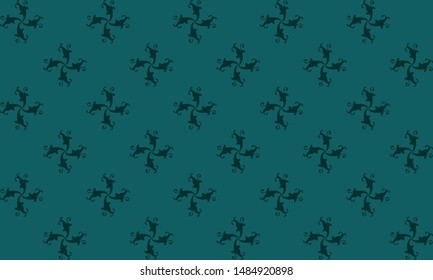 Elegant flower pattern in green background