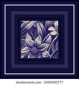 Elegant flower and plants illustrations with purple theme