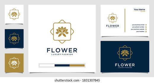 Elegant flower rose beauty, yoga and spa. logo design and business card