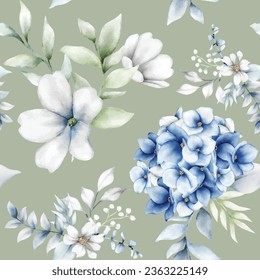 elegant flower seamless pattern with beautiful floral wreath