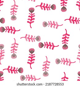 Elegant flower seamless pattern. Decoration botanical floral wallpaper. Abstract plants endless ornament. Simple design for fabric, textile print, wrapping paper, cover. Vector illustration