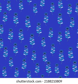 Elegant flower seamless pattern. Decoration botanical floral wallpaper. Abstract plants endless ornament. Simple design for fabric, textile print, wrapping paper, cover. Vector illustration