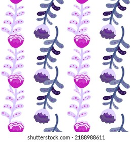 Patrón elegante sin fisuras de flores. Papel mural de flores botánicas de decoración. Resumen de plantas ornamento interminable. Diseño sencillo para tela, imprenta textil, papel envolvente, cubierta. Ilustración del vector