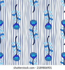 Patrón elegante sin fisuras de flores. Papel mural de flores botánicas de decoración. Resumen de plantas ornamento interminable. Diseño sencillo para tela, imprenta textil, papel envolvente, cubierta. Ilustración del vector