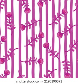 Elegant flower seamless pattern. Decoration botanical floral wallpaper. Abstract plants endless ornament. Simple design for fabric, textile print, wrapping paper, cover. Vector illustration