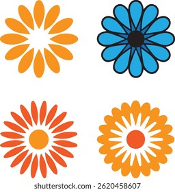  Elegant Flower Vector Illustration: Perfect for Floral Designs , Vibrant Flower Vector Art , Colorful Flower Vector Colorful Flower Vector: