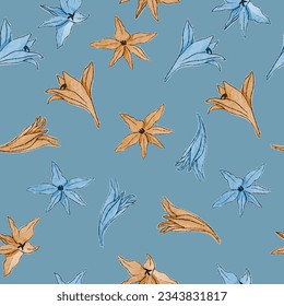 Elegant flowers background. Fashion watercolor floral composition for print, textile, wallpaper, surface. Vector illustration