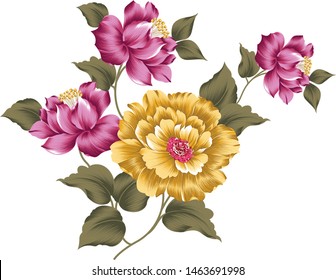 elegant flowers bouquet on white 