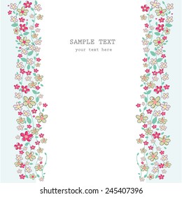 Elegant flowers frame vector background 