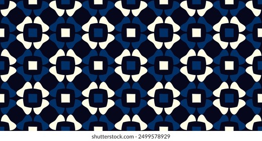 Diseño floral geométrico del motivo geométrico del fondo a cuadros del patrón inconsútil de las flores elegantes. Textura de Formas de diamante de Elementos cuadrados. Bufanda, vestido, camisa, muestra de tela textil. Fácil de recolorear por todo el bloque de impresión.