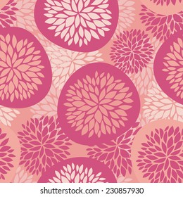 Elegant flowers seamless pattern. Vector illustration in pastel pink colors