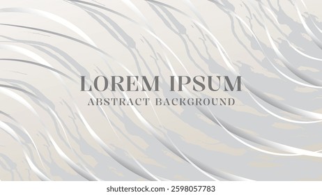 Elegant Flowing Abstract Background in Neutral Tones. A soft and elegant abstract background featuring smooth, flowing curves in neutral tones of beige, white, and gray