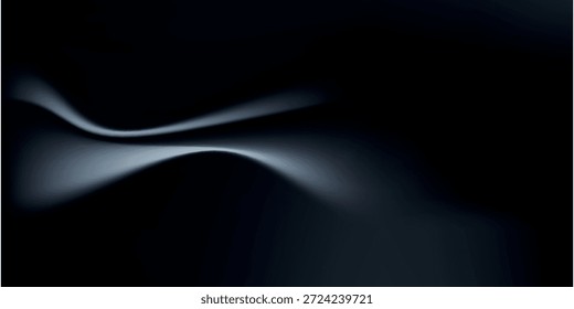 Las elegantes y fluidas curvas de luz crean una sensación de movimiento y profundidad contra un fondo negro profundo.
