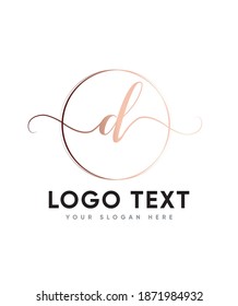 An elegant and flowing handwritten letter type D logo template, vector logo for business and company identity 