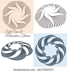 Elegant Flowing Line Art for Relaxation Themes — Perfect for Spa Design, Organic Skincare, Mindfulness Branding, Self-Care Posters and Digital Wellness Graphics