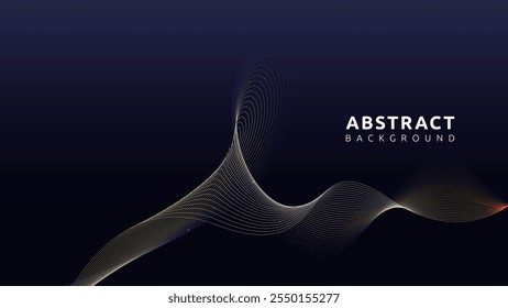 Elegantes linhas fluindo criam ondas contra um fundo escuro. Adequado para design gráfico, fundos, padrões e conceitos abstratos.