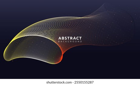 Elegant flowing lines create waves against a dark backdrop. Suitable for graphic design, backgrounds, patterns, and abstract concepts.