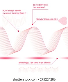 Elegant flowing lines vector background, royal design elements, loving heart. Romantic refined abstract textile continuous backdrop. Eps8 curves.