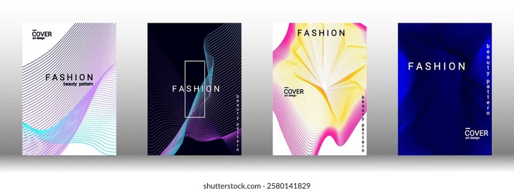 Elegant flowing shapes with harmonious gradients. Perfect for creating modern posters, banners, or digital templates. A visually striking vector design for trendy projects