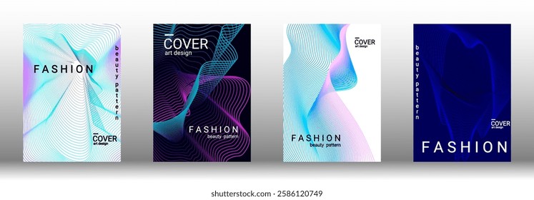 Elegant flowing shapes with harmonious gradients. Perfect for creating modern posters, banners, or digital templates. A visually striking vector design for trendy projects