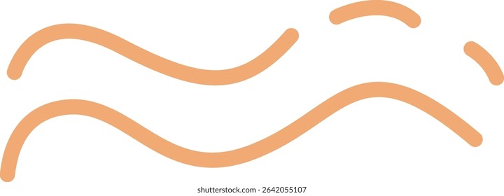 Elegant, flowing wavy lines in warm orange tones, capturing the essence of organic forms and natural movement in a clean, minimalist design.