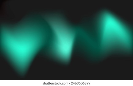 Elegante flüssige Verlaufsform auf schwarzem Hintergrund. Abstrakte Aqua Green Illustration Vorlage für Fläche, Web, Landing Page, digital, Präsentation, Cover, Poster, Flyer, Werbung