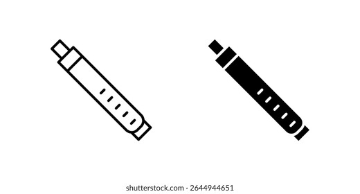 Elegante flauta ícone de instrumento musical definido para música, orquestras e desempenho clássico. Ótimo para educação, artes e temas sonoros.