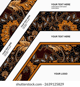 elegant flyer template design with batik motif