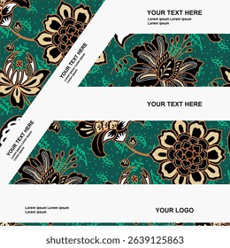 elegant flyer template design with batik motif