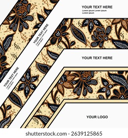 elegant flyer template design with batik motif