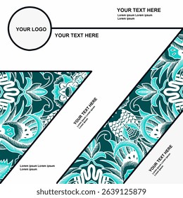 elegant flyer template design with batik motif