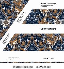 elegant flyer template design with batik motif