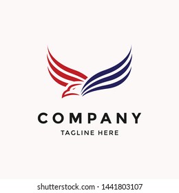 Elegant flying hawk eagle logo template