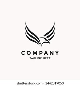 Elegant flying hawk logo template
